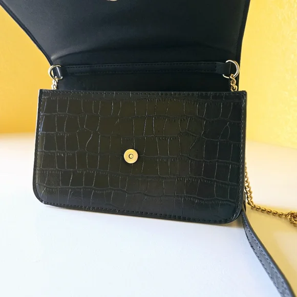 Mango MNG Crossbody Crocodile Animal Print Effect Chain Magnetic Closure Bag - Picture 9 of 14